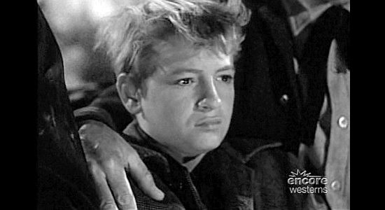 Sammy Ogg as young Joey Slade, fleeing after accidentally killing a man at age 13 in Jack Slade (1953)