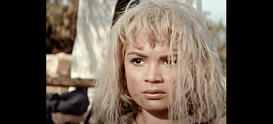 Sandra Dee as Rosalie Stocker, covered in grime and meeting Yancy for the first time in The Wild and the Innocent (1959)