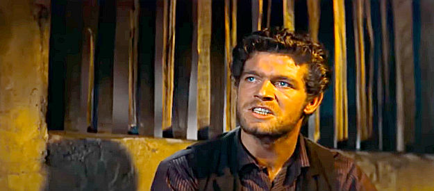 Stephen Boyd as Bill Zachary, coming face to face with the man who's been hunting him The Bravados (1958)