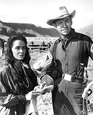 Susan Cabot as Nano and Richard Egan as Sgt. Reuben Bernard in Battle ...