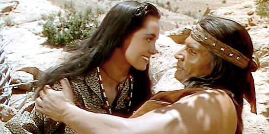 Susan Cabot as Nano with Jeff Chandler as Cochise, her husband, in The Battle at Apache Pass (1952)