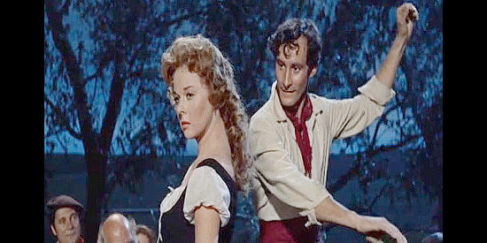 Susan Hayward as Gabrielle Dauphin dancing with a fellow Basque (Pedro Córdoba de Córdoba) in Thunder in the Sun (1959)