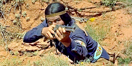 The Indian brave who joins Jess Burgess and Ben Warren in their pursuit of the outlaws in Gun Fury (1953)