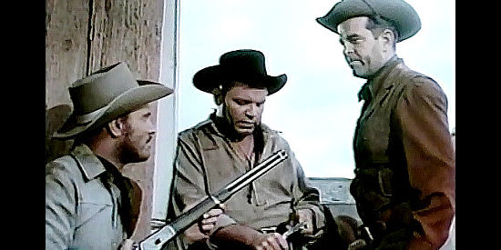 The Moran brothers (from left), Gad (Robert J. Wilke), Tray (Neville Brand) and Hort (Douglas Kennedy) in The Lone Gun (1954)