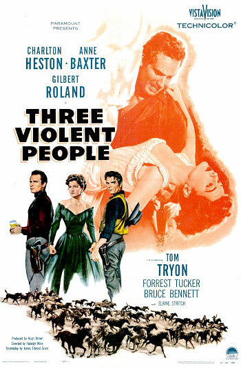 Three Violent People (1957) poster