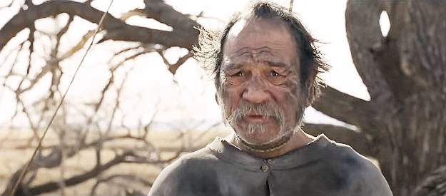 Tommy Lee Jones as George Briggs, begging to be saved by Mary Bee in The Homesman (2014)
