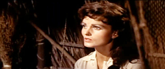 Ursula Thiess as Lisa Kennedy, the lovely wife taken south of the border by her gun-running husband in Bandido! (1956)