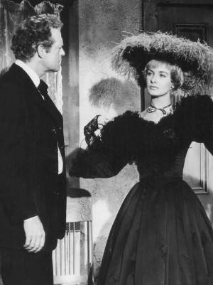 Van Heflin as Luke Fargo and Joanne Woodward as Lissy in Count Three and Pray (1955)