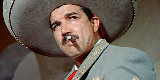 Victor Manuel Mendoza as Gen. Marcos Castro, leader of the south-of-the-border forces in The Wonderful Country (1959)