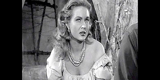 Virginia Mayo as Colorado Carson, reflecting on her hard-luck past in Colorado Territory (1949)