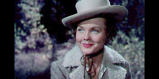 Wanda Hendrix as Riley Martin, rescued by Ring, then determined to rescue him from life as a recluse in Sierra (1950)