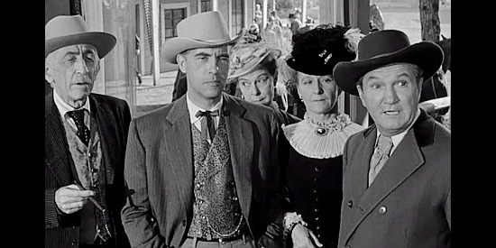 Will Wright as Tom Mitchell, Warner Anderson as Robert Emerson and Tom Powers as Frank White, leading citizens, in The Last Posse (1953)