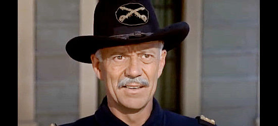 Willis Bouchey as Maj. Wallach, relieved of his command because of his inability to quell the Indian uprising in The Battle of Rogue River (1954)