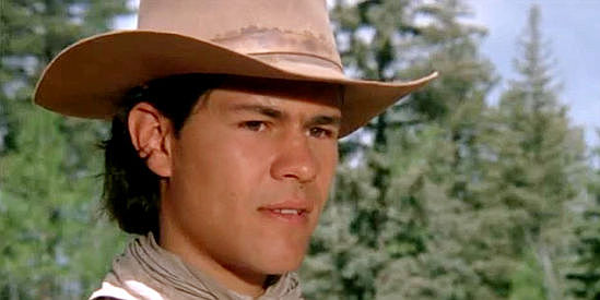 A Martinez as Cimarron, one of Will Anderson's young cowboys in The Cowboys (1972)