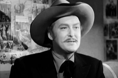 Albert Dekker as Duke Lassiter, the man who arrives in cattle country with devious plans in Wyoming (1947)