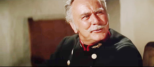 Alberto Morin as Gen. LeClaire, commander of the Mexican garrison Hogan is planning to attack in Two Mules for Sister Sara (1970)