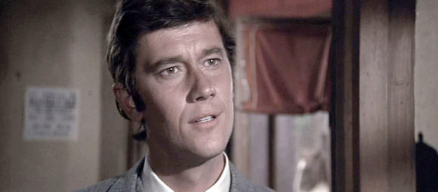 Andrew Prine as Alex McSween, the man who has arrived in Lincoln to handle Murphy's legal issues in Chisum (1970)