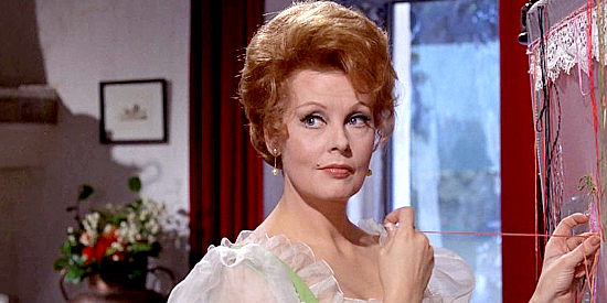 Arlene Dahl as Martha Carden, in love with Vince in spite of his flaws in Land Raiders (1969)