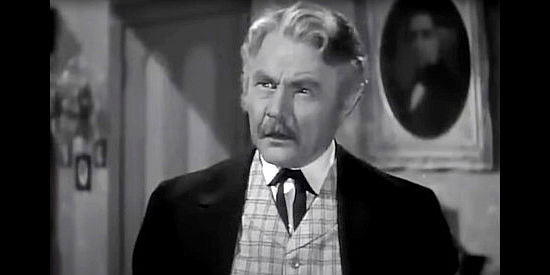 Charles Ruggles as Jim Pendergast, leaning his niece has chased off his popular saloon singer in Go West Young Lady (1941)