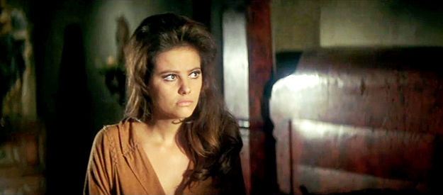 Claudia Cardinale as Maria, patiently awaiting her lover's return from a victory celebration in The Professionals (1966)