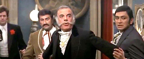 Eduardo Fajardo as Don Garcia reacts to an interrupted anniversary party in Sonny and Jed (1972)