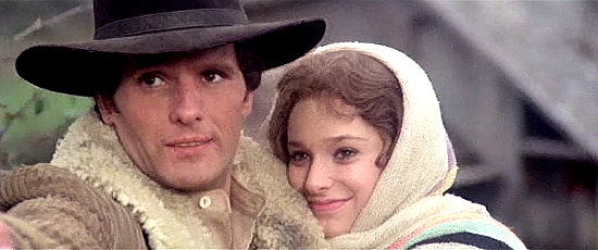 Giuliano Gemma as Michael Random with Paola Dominguin as Helen Preston in California (1977)