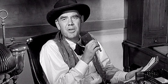 James Westerfield as Herb Lofts, the freight line boss Johnny Bishop works for in The Hangman (1959)