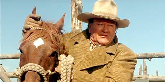 John Wayne as Wil Andersen, about to test out some really young cowboys in The Cowboys (1972)
