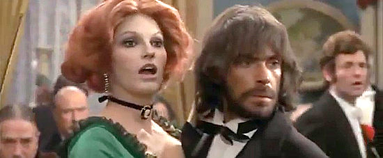 Rossana Yanni as Don Garcia's wife has her dance with Jed (Thomas Milian) interrupted in Sonny and Jed (1972)