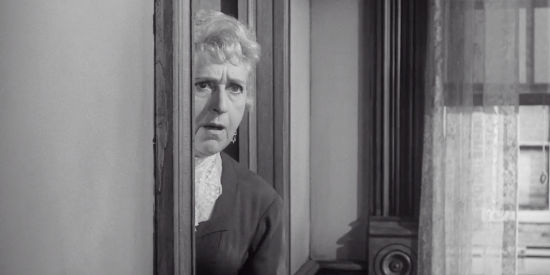 Mabel Albertson as Amy Hopkins, worried someting immoral is going on between Bovard and Selah in The Hangman (1959)