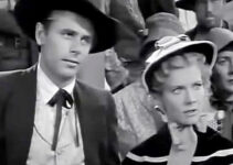 Glenn Ford as Tex Miller and Penny Singleton as Belinda Pendergast arrive in Headstone in Go West Young Lady (1941)