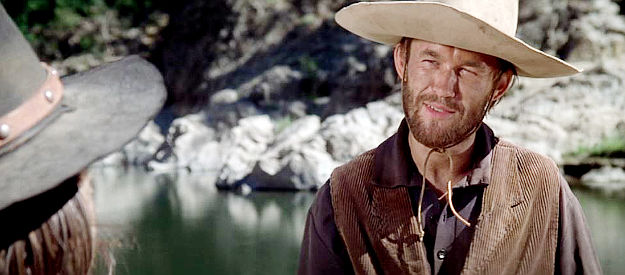 Paul Koslo as Luke, a gang member deciding it's time to turn the tables on Hawk in Rooster Cogburn (1975)