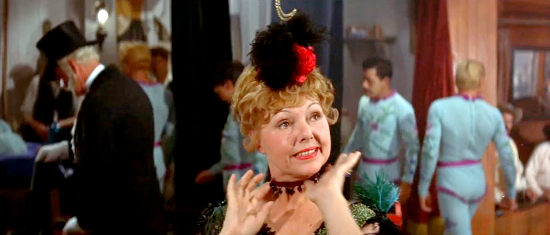 Paulette Dubost as Madame Diogene, ready for her moment in the spotlight in Viva Maria! (1965)