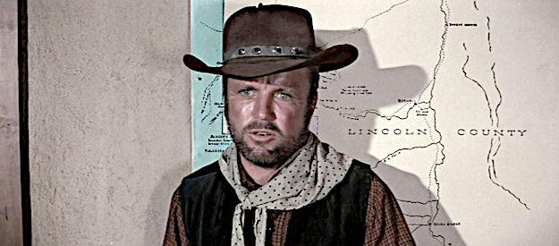 Richard Jaeckel as Jess Evans, the Murphy hired gun who used to ride with Billy Bonney in Chisum (1970)