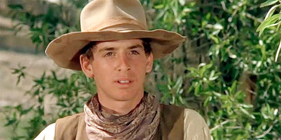 Robert Carradine as Slim Honeycutt, one of Will Anderson's cowboys in The Cowboys (1972)