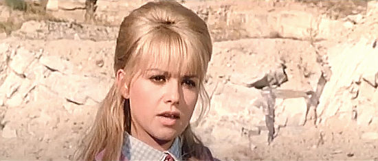 Sophie Baumier as Connie Breastfull gives Riggs a piece of her mind in Fort Yuma Gold (1966)