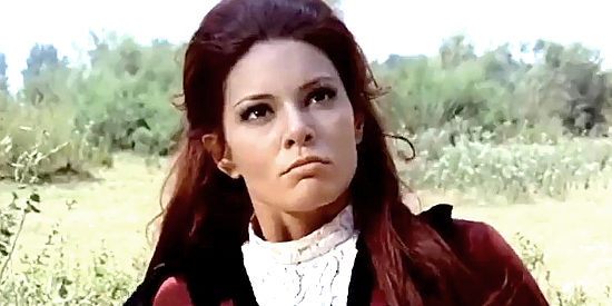 Tania Alvardo as a defiant Helen Kendell, lashing out at her kidnappers in Dig Your Grave, Friend … Sabata is Coming (1971)