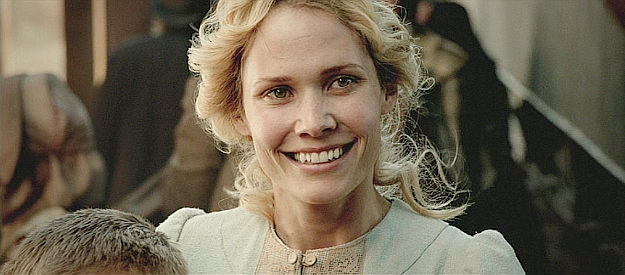 Nanna Ohland Fabricius as Marie Jensen, just arriving in the American West in The Salvation (2014)