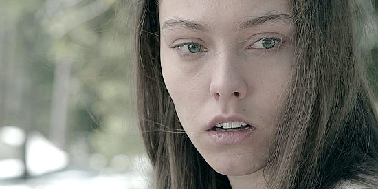Jasmin Jandreau as Amelia, left alone in the wilderness to fend for herself in The Trail (2013)