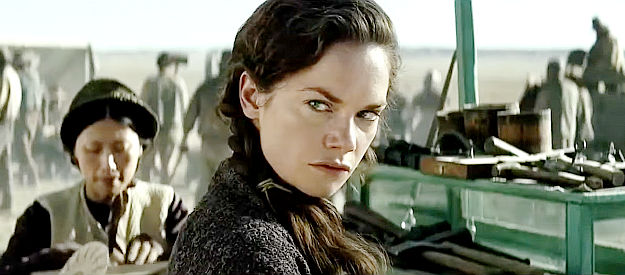 Ruth Wilson as Rebecca Reid, reacting to Latham Cole's advances in The Lone Ranger (2013)