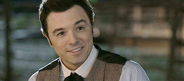 Seth MacFarlane as Albert, thanking Anna for all her help in helping him win back a former love in A Million Ways to Die in the West (2014)