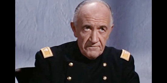 Addison Richards as Col. Ford, presiding over Hemp Brown's court martial proceedings in The Saga of Hemp Brown (1958)