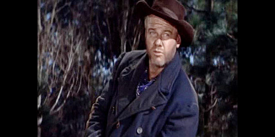 Alan Hale as George Lynch, leader of Steve Patrick's unruly gang of trail hands in Canyon River (1956)