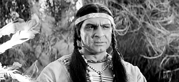 Anthony Caruso as Wolf, a Sioux chief tired of waiting for government rations that never arrive in The Lawless Eighties (1957)