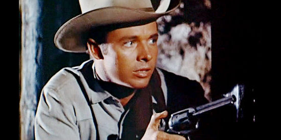 Audie Murphy as Clay O'Mara, determined to find those responsible for the deaths of his father and brother in Ride Clear of Diablo (1954)