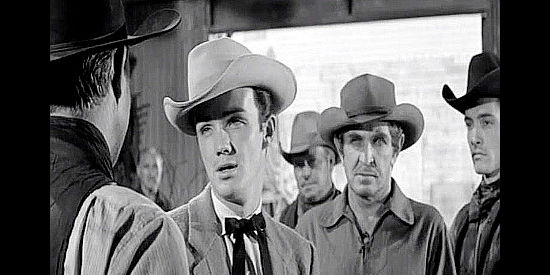 Ben Cooper as Johnny Shattuck getting a cool reception upon returning home in Duel at Apache Wells (1957)