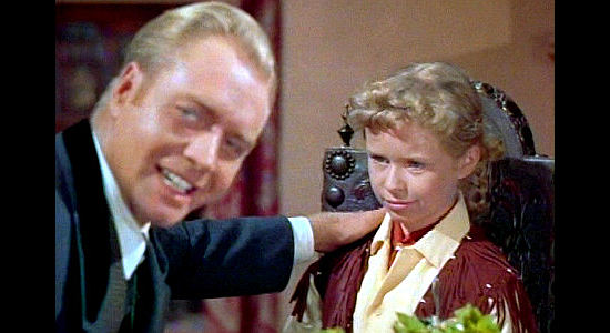 Beverly Washburn as Lila Kilgore, being raised as a tomboy by father Reece in The Lone Ranger (1956)
