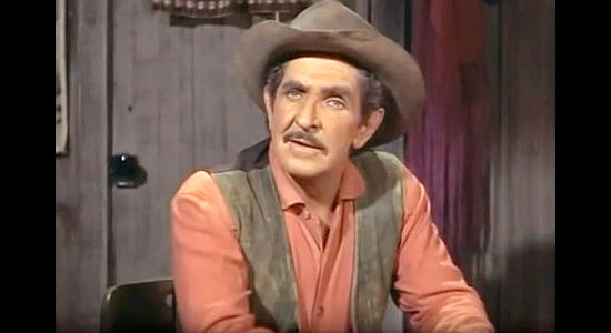 Bob Steele as Ace Jardine, top gun for Col. Morgan, until he meets Jack Slade in The Parson and the Outlaw (1957)