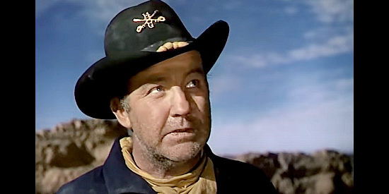 Broderick Crawford as Sgt. Matt Trainor, trying to keep his small patrol alive in Last of the Comanches (1952)