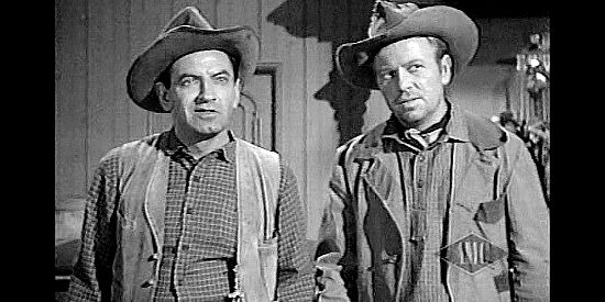 Bruce Gordon (left) as Buffer with one of his ranch hands in Curse of the Undead (1959)